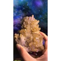ổ stone Citrine đá thạch anh tự nhiên năng lượng tài lộc tặng đế