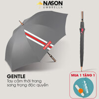 Ô thẳng cao cấp tán rộng Nason Gentle - Dù thẳng cao cấp Nason - Ô dù chống lật, ô thẳng che mưa - Liberty Xám