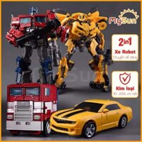 Ô tô biến hình robot mô hình xe rô bốt biến hình bằng nhựa ABS Kim loại cho bé trai