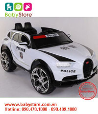Ô tô điện trẻ em cảnh sát Bugatti Police 2189 (Dòng xe cảnh sát có còi hú, có nhún bập bênh, BH 1 năm)