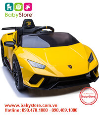 Ô tô điện trẻ em siêu xe Lamborghini Huracan S308( 4 động cơ, bánh cao su, ghế da)