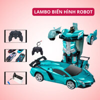 Ô tô điều khiển từ xa siêu xe màu xanh ngọc biến hình robot chất liệu cao cấp thiết kế siêu đẹp