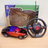 Ô tô điều khiển từ xa vô lăng có đèn dài 30cm, có tặng kèm pin sạc