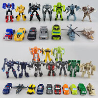 Ô tô đồ chơi biến hình anime cho trẻ em, mô hình lắp ráp robot mini King Kong, Optimus Prime, Bumblebee, ô tô cảnh sát cho bé trai
