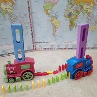 [Ô tô đồ chơi] Domino điện xe lửa tàu hoả tự xếp, có đèn và nhạc phát triển trí tuệ cho bé