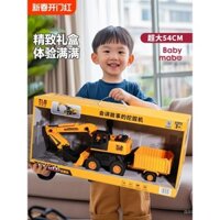 Ô tô đồ chơi máy xúc cho bé trai, quà sinh nhật cho trẻ em, máy xúc cẩu 3 trong 1 cực lớn, máy xúc, máy ủi, xe xúc đào kỹ thuật