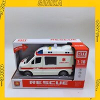 Ô tô đồ chơi xe cứu thương SIHIKA đồ chơi trẻ em xe cứu thương xe cấp cứu WY590A