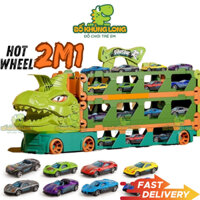 Ô Tô Đồ Chơi Xe Khủng Long 3 Tầng Hotwheels Dài 2m1 Kèm 8 Xe Đua Hợp Kim Đường Đua Đồ Chơi Khủng Long BỐ KHỦNG LONG
