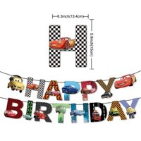 Ô tô Lightning Mcqueen Chúc mừng sinh nhật Biểu ngữ Giấy Đảng Bunting Vòng hoa