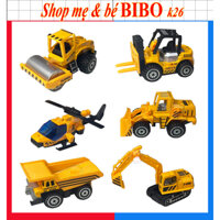 Ô tô sắt đồ chơi mô hình 6 xe công trình xây dựng chuyên dụng an toàn cho bé