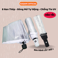 Ô Trong Suốt Gấp Gọn Kagami Dù Che Mưa 8 Nan Chụp Ảnh Phong Cách Hàn Quốc