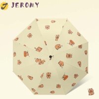Ô tự động JEROMY Capybara, Ô che nắng gấp hoạt hình hình hình động vật, Bảo vệ chống nắng Kawaii Mini Nhẹ Capybara Ô chống tia cực tím Du lịch