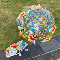 Ô tự động MLINX Crayon Shin chan, Ô chống nắng gấp in hình chó trong suốt Shin chan, Ô chống nắng hoạt hình Mini chống tia cực tím nhẹ chống tia cực tím Bảo vệ chống nắng