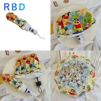 Ô tự động RBD, Ô gấp Crayon Shin-chan trong suốt, Dù ba lần hoạt hình chống tia cực tím dễ thương cho trẻ em Trẻ em
