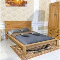 Oak 02 - 1m2 x 2m : Giường Ngủ Gỗ Sồi Panel - Tự Nhiên