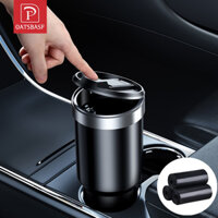 Oatsbasf Thùng rác ô tô loại đẩy có nắp Túi đựng đồ có thể giặt được (960ml) [Tặng 90 túi đựng rác]