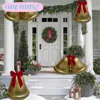 Obeibidz Chuông Giáng Sinh Bóng Bơm Hơi, Chuông Trang Trí Khổng Lồ Trang Trí Chuông Jingle, Mặt Dây Chuyền Cây Giáng Sinh Ngoài Trời Có Thể Tái Sử Dụng PVC Trang Trí Bóng Quà Giáng Trang Trí Lễ Hội