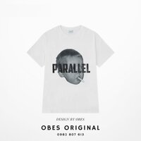 [OBES] Áo phông trắng nam in chữ PARALLEL