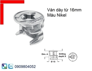 Ốc liên kết 15/16 màu nickel Hafele 262.26.133