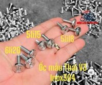 Ốc mẫu Thái V3 INOX304 áo YA 5li18 xoắn hon.da 5li15 nhiễn và 6li20 gắn được nhiều loại ốc áo xe máy moto hàng chất lượng