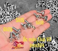 Ốc mẫu Thái V3 INOX304 áo YA 5li18 xoắn hon.da 5li15 nhiễn và 6li20 gắn được nhiều loại ốc áo xe máy moto hàng chất lượng