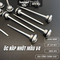 Ốc nắp nhớt, nắp nhớt, nắp nhớt có ty Inox, phụ kiện, phụ tùng mẫu V4, Honda, Yamaha, Wave, Dream