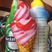 Ốc quế, bia ken, sữa