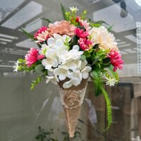 Ốc quế hoa lụa treo tường vintage Gidi handmade phong cách Hàn Quốc