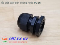 Ốc siết cáp điện chống nước PG16 màu đen, dùng cho dây có phi 10-14mm