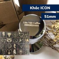 OCD nén cà phê chia 3 lưỡi 51mm tamper nén cafe inox 304 cao cấp thiết kế nguyên khối kích thước 51-53-58 mm - Tamper 51 khắc icon