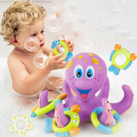 Octopus Bath Toy Sea Animal Shower Toys Cute Plush Shower Tub Toy With Colorful Ring Toys Smiling Face Design Color Recognition