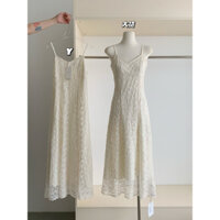 (🌸Od Trung) Váy hai dây chiết eo ren thêu hoa cao cấp 2025