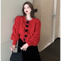 ODER Áo khoác len đính cúc hoa đẹp thời thượng