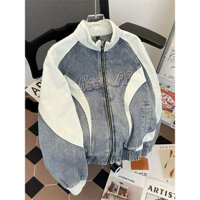 [ODER NỘI ĐỊA]- áo khoác jean denim phong cách cổ điển bóng chày Mỹ