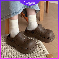 Oeggeo shop Giày đi biển chống thấm nước mùa hè dành cho cha mẹ Giày đục lỗ đế dày dép đế phẳng Giày nữ
