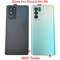 OEM kính cường lực gorilla glass cho Oppo RENO 6 Pro 5g Vỏ pin cứng nắp sau vỏ Ốp bảng điều khiển phía sau cửa dán ống kính máy ảnh