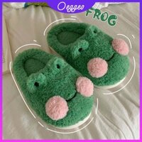 Oeteo Dép Bông Đi Trong Nhà Đế Dày Hình Ếch Xanh Thời Trang Mùa Đông Cho Nam Và Nữ
