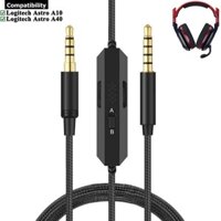 Ofc Dây nối dài cáp bện Nylon thay thế có Mic nội tuyến Điều khiển âm lượng tắt tiếng cho tai nghe Logitech Astro A10 A40 A40TR