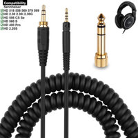 Ofc Thay Thế Lò Xo Cuộn Dây 6.35mm Aux 3.5mm Cáp Nối Dài Dây Cho Sennheiser HD 518 558 569 579 599 598 CS Se Tai Nghe