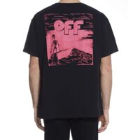 Off-white C / O VIRGIL ABLOH 19FW Tranh Sơn Dầu Chữ Đầu Lâu Đen Áo Thun Tay Ngắn TEE