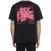 Off White VIRGIL ABLOH 19FW Tranh Sơn Dầu Chữ Đầu Lâu Đen Áo Thun Tay Ngắn TEE