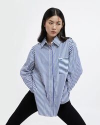 Office Life Oversized Pocket Shirt  - Bold Stripe