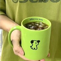 Ohaya Green Puppy Ceramic Cup Coffee Couple Water Large Cap Mug Quà tặng