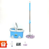 OHIAMA-Bộ Lau Nhà Đa Năng 360  + Cọ vệ sinh tròn + Thảm lau chân + 1 Bông lau