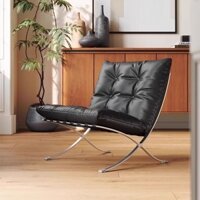 Ohm Ghế thư giãn thiết kế vintage Bắc Âu cho phòng khách, ghế sofa đơn thoải mái Barcelona