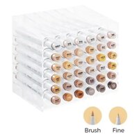 Ohuhu Honolulu Marker – Bộ 36 màu da + 1 màu trong – Bút lông 2 đầu cọ và nhọn cho người yêu nghệ thuật