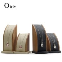 Oirlv Đồ trang sức bằng gỗ 2 CÁI Bộ Đồ Trang Sức Mặt Dây Chuyền Vòng Cổ Màn Hình Đứng Giá đỡ Vòng Cổ Đồ Trang Sức Tổ Chức Trưng Bày Lưu Trữ Giá Trưng Bày Đồ Trang Sức SM035 PU059 PU085