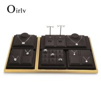 Oirlv Nhẫn Bông tai Vòng cổ Ma-nơ-canh Đứng trưng bày Đồ trang sức Người giữ Giá trưng bày Khay triển lãm Nam Nữ Trang sức Người tổ chức Lưu trữ TT066