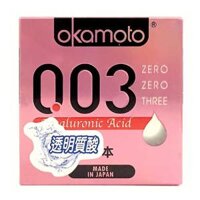 Okamoto 0.03 Hyaluronic Acid 0.52mm, Hộp 3 cái – Bao cao su siêu mỏng dưỡng ẩm