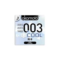Okamoto Bao Cao Su Siêu Mỏng Bóng Láng Mát Lạnh 0.03 Cool Hộp 3 Cái